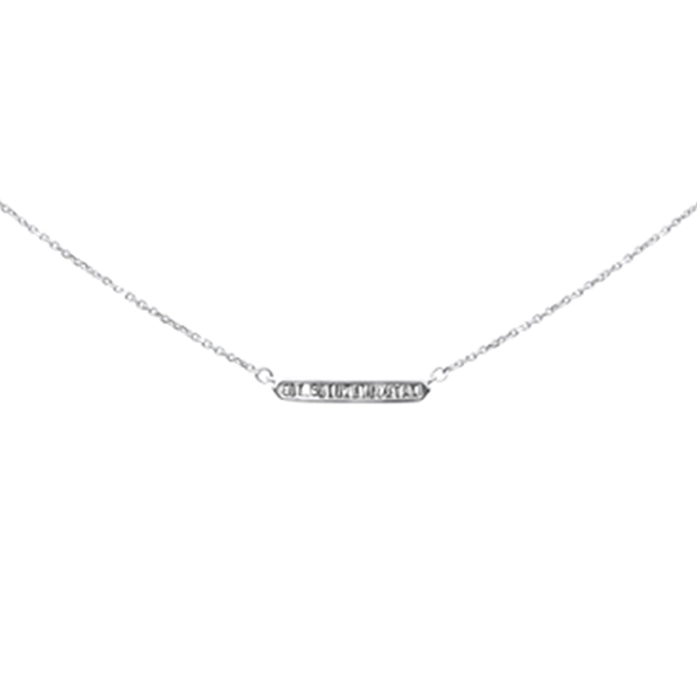 Muse Jewelry .13ct G SI 14K White Gold Baguette Diamond Pendant Necklace 16+2"Ext Chain