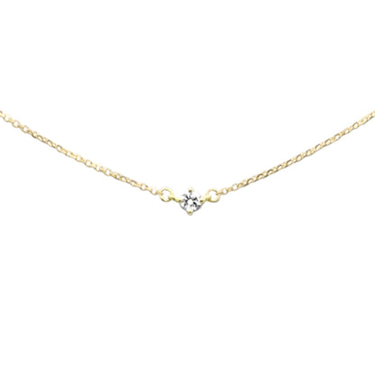 Muse Jewelry .13ct G SI 14K Yellow Gold Diamond Solitaire Pendant Necklace 16+2" EXT Long