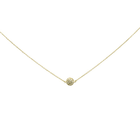 Muse Jewelry .33ct G SI 14K Yellow Gold Diamond Disco Ball Pendant Necklace 16+2"Ext Long Chain