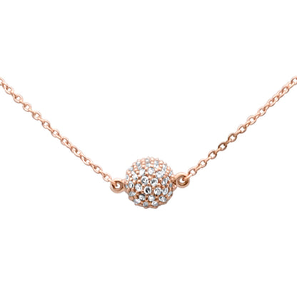 Muse Jewelry .33ct G SI 14K Rose Gold Diamond Ball Pendant Necklace 16" + 2" EXT