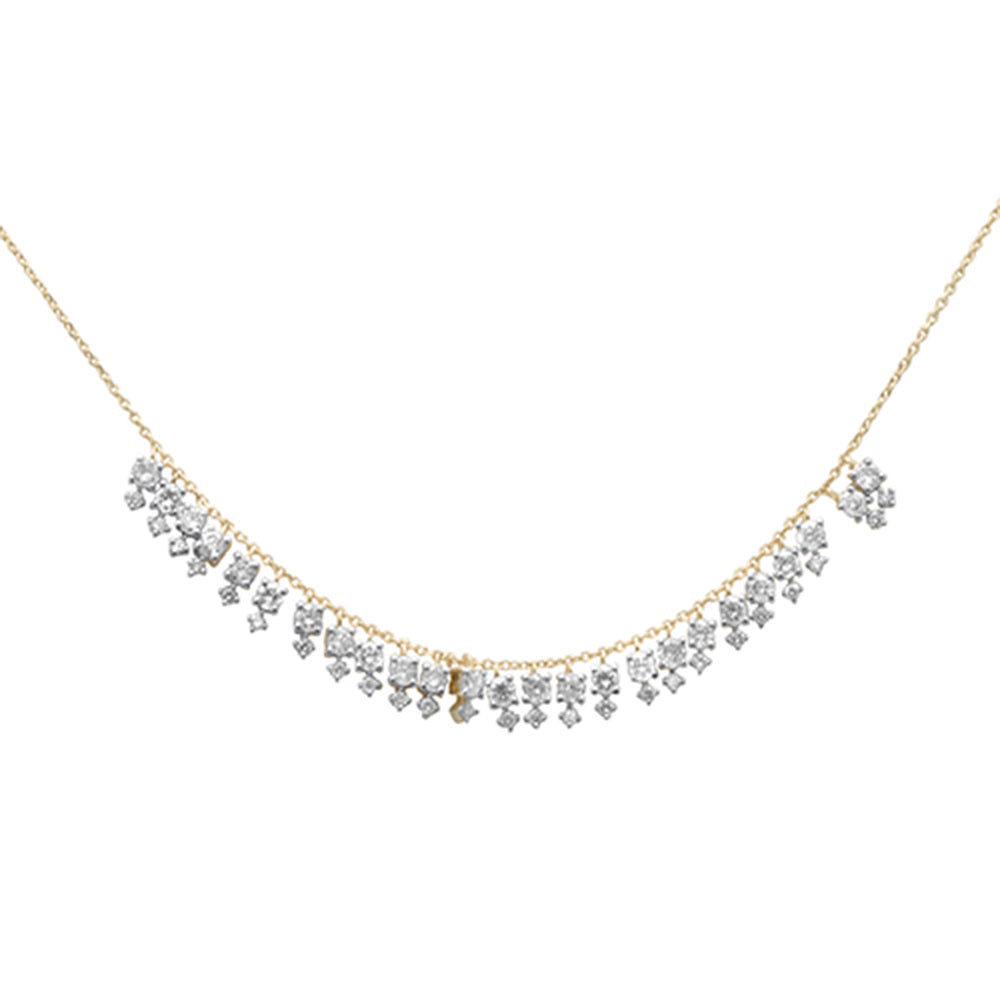 Muse Jewelry 1.87ct G SI 14K Yellow Gold Diamond Dangling Pendant Necklace 16" + 2" Ext.