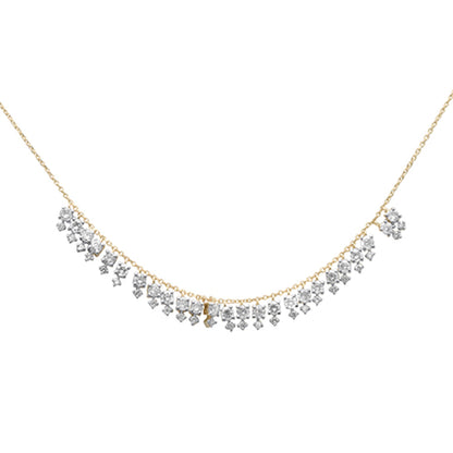 Muse Jewelry 1.87ct G SI 14K Yellow Gold Diamond Dangling Pendant Necklace 16" + 2" Ext.