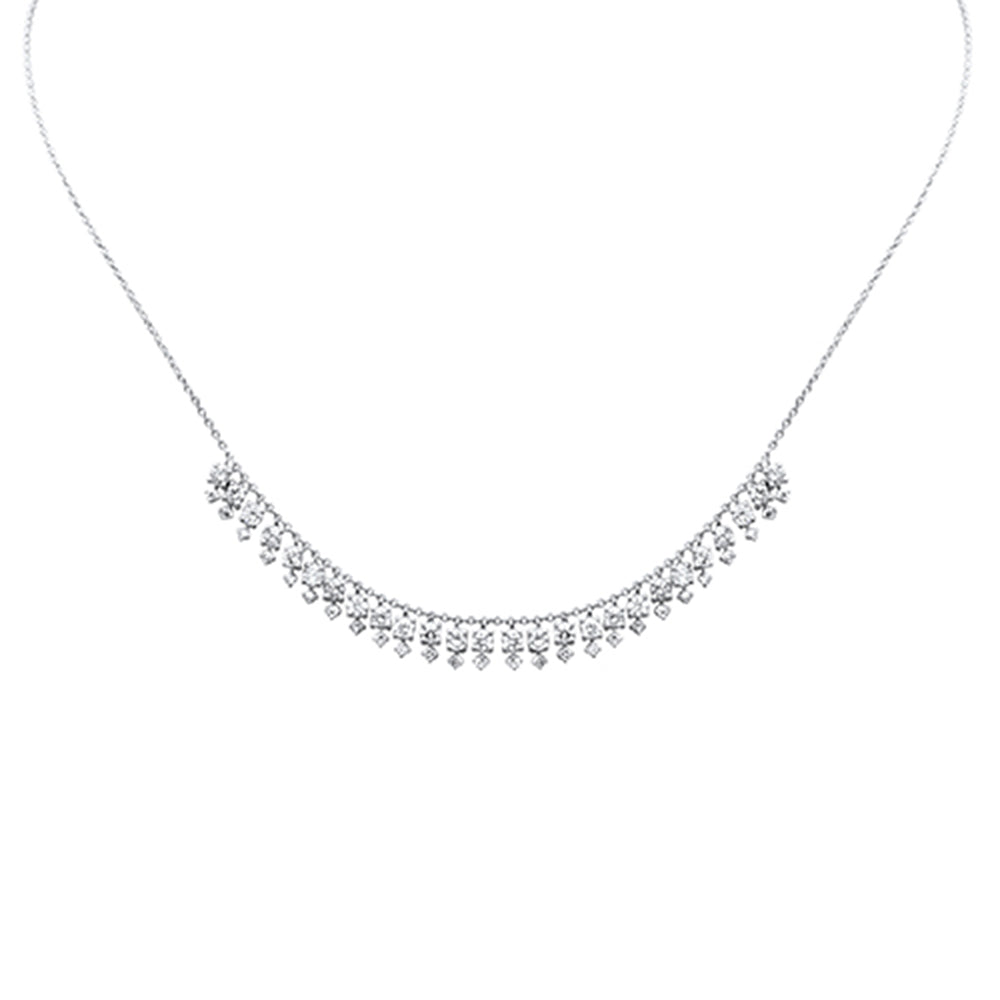 Muse Jewelry 1.88ct G SI 14K White Gold Diamond Dangle Pendant Necklace 16+2" Long Chain