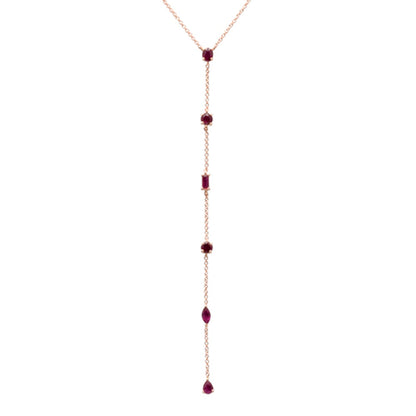Muse Jewelry 1.15ct G SI 14K Rose Gold Ruby Gemstones Pendant Necklace 16+2" Ext Long