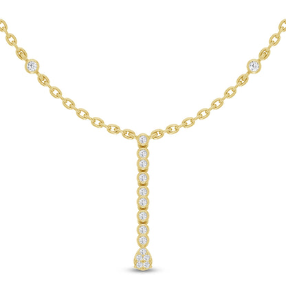 Muse Jewelry .20ct G SI 14K Yellow Gold Drop Style Diamond Pendant Necklace 16+2" Long