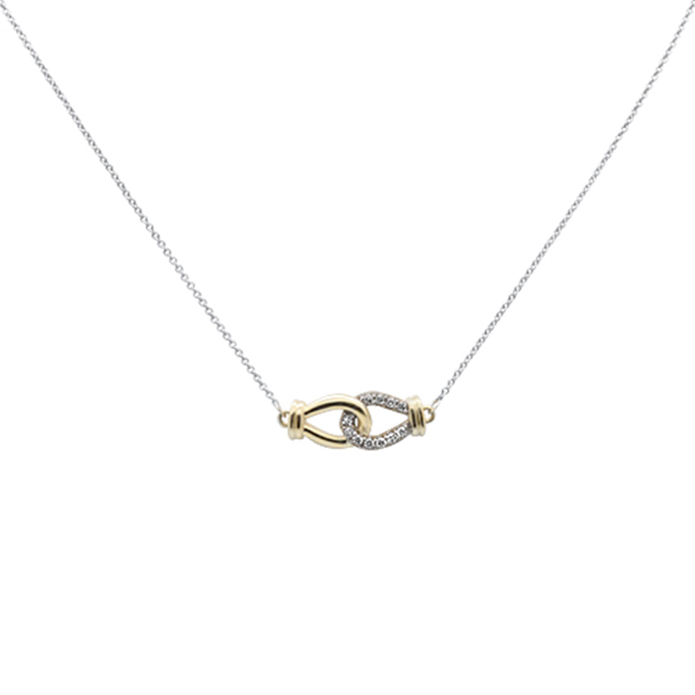 Muse Jewelry .14ct G SI 14K Two Tone Diamond Pendant Necklace 16+2" Long