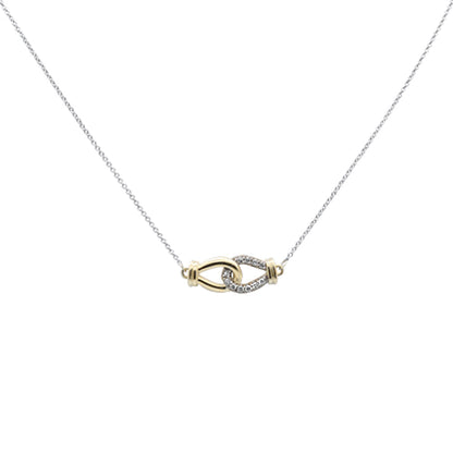Muse Jewelry .14ct G SI 14K Two Tone Diamond Pendant Necklace 16+2" Long