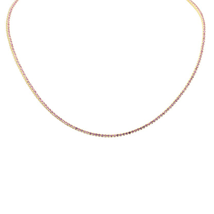 Muse Jewelry 4.18ct G SI 14K Yellow Gold Pink Sapphire Pendant Necklace 15+2" Long