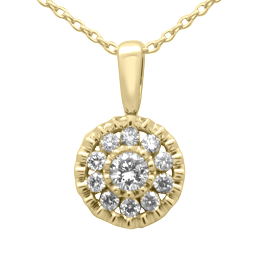 Muse Jewelry .25ct G SI 14K Yellow Gold Diamond Round Shaped Pendant Necklace 18" Long Chain