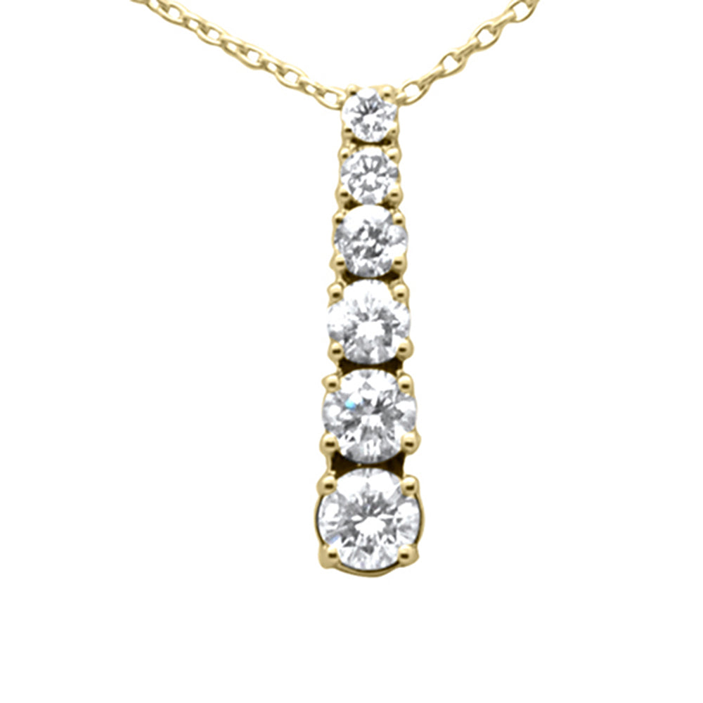 Muse Jewelry .60ct G SI 14K Yellow Gold Diamond Drop Pendant Necklace 18" Long Chain