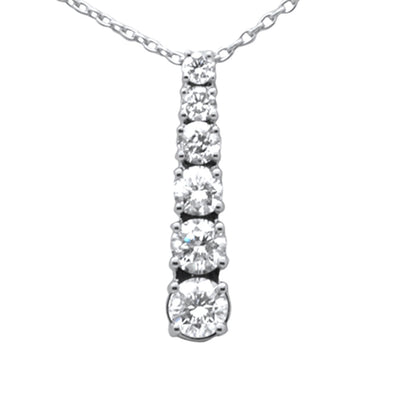 Muse Jewelry .60ct G SI 14K White Gold Diamond Drop Pendant Necklace 18" Long Chain