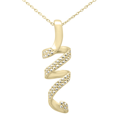 Muse Jewelry .25ct G SI 14K Yellow Gold Diamond Swirl Pendant No Chain