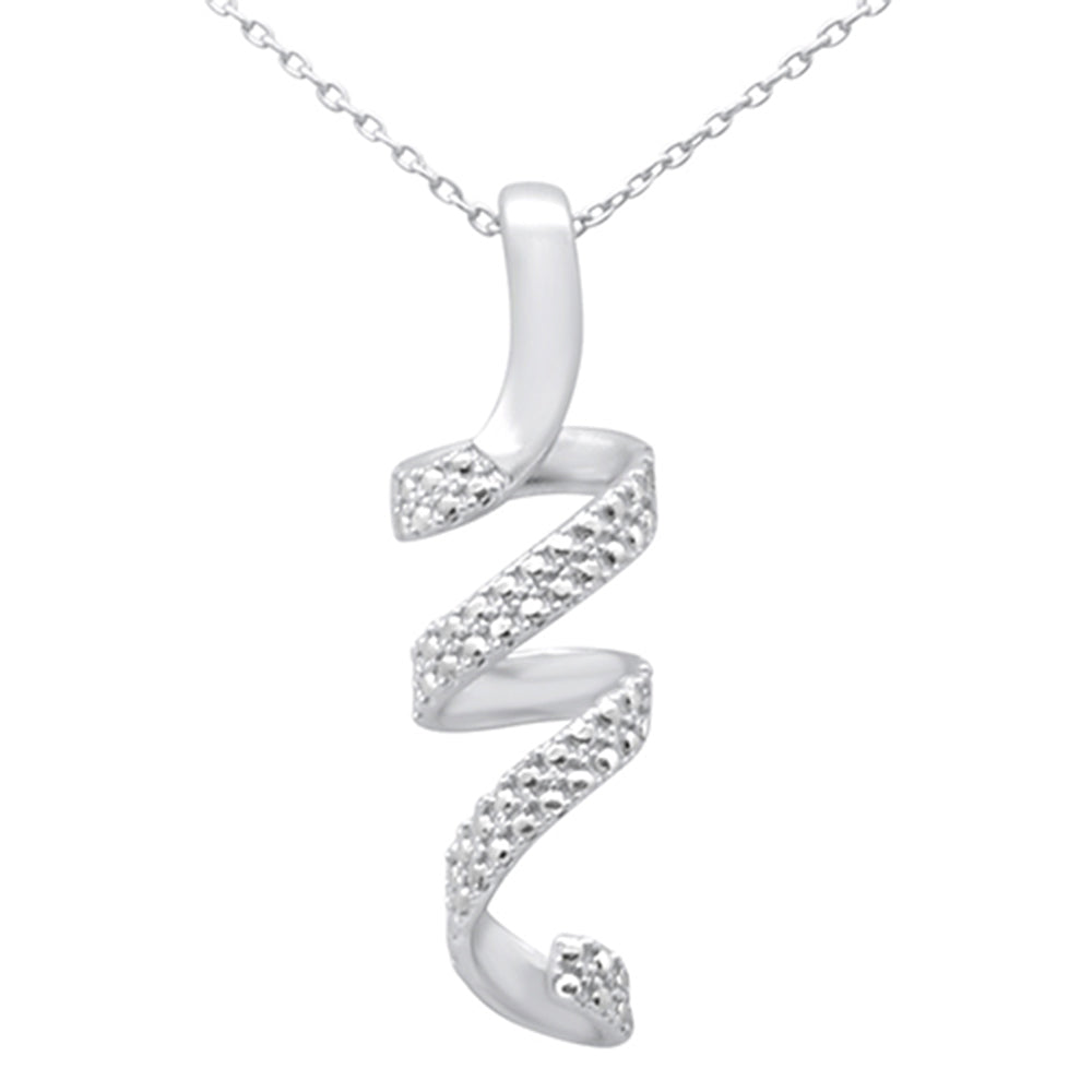 Muse Jewelry .25ct G SI 14K White Gold Diamond Swirl Pendant