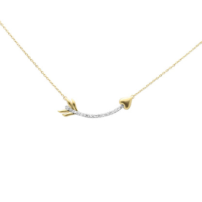 Muse Jewelry .10ct G SI 14K Yellow Gold Diamond Arrow Pendant Necklace 18" Long Chain