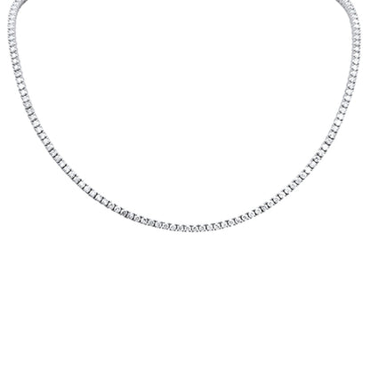 Muse Jewelry 10.75ct G SI 14K White Gold Diamond Tennis Necklace 18" Long