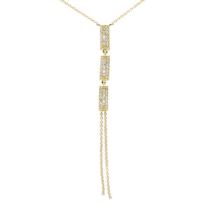Muse Jewelry .25ct G SI 14K Yellow Gold Diamond Drop Pendant Necklace 16" Long