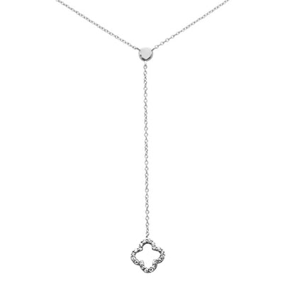 Muse Jewelry .09ct G SI 14K White Gold Diamond Drop Flower Pendant Necklace 18" Long