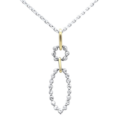 Muse Jewelry .23ct G SI 14K Yellow Gold Diamond Dangling Pendant Necklace 18" Long