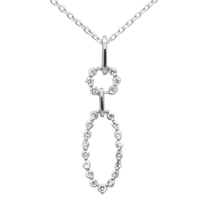 Muse Jewelry .21ct G SI 14K White Gold Diamond Dangling Pendant Necklace 18" Long