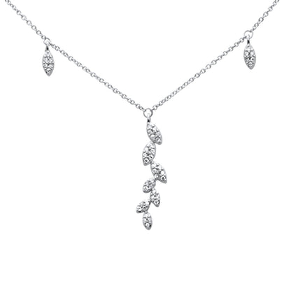 Muse Jewelry .20ct G SI 14K White Gold Diamond Olive Friendship Pendant Necklace 16" +2" EXT