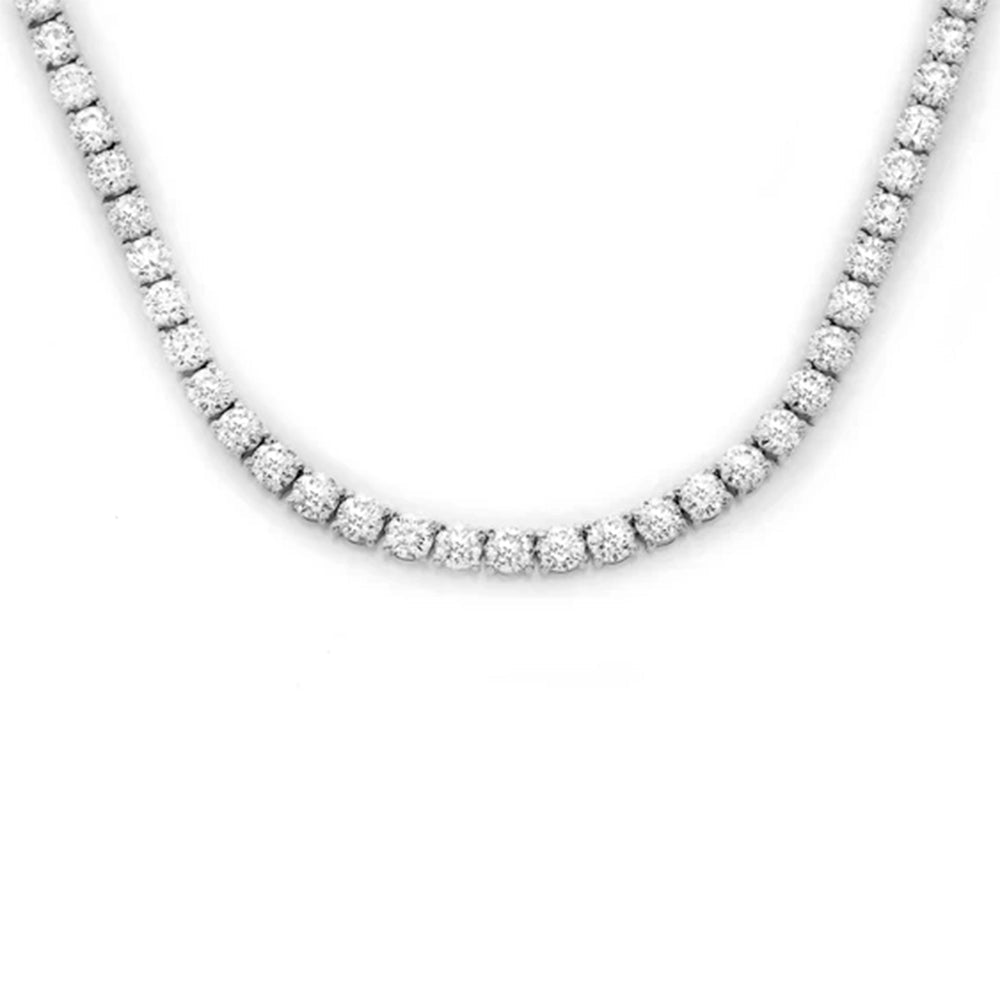 Muse Jewelry 11.99ct G SI 14K White Gold Diamond Tennis Necklace 18"