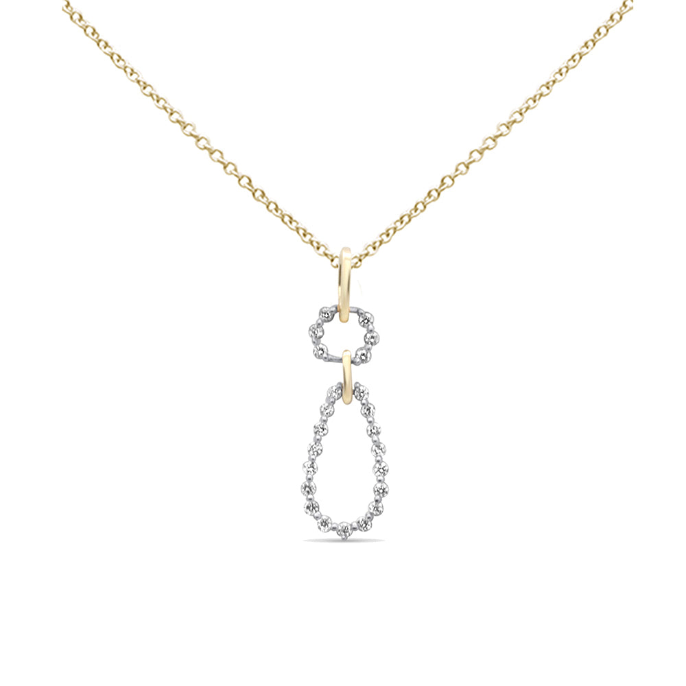 Muse Jewelry .20ct G SI 14K Yellow Gold Diamond Dangling Pendant Necklace 18" Long