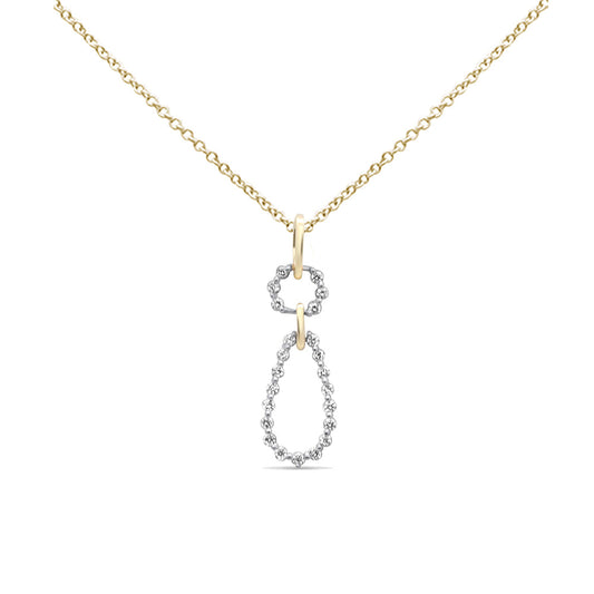 Muse Jewelry .20ct G SI 14K Yellow Gold Diamond Dangling Pendant Necklace 18" Long