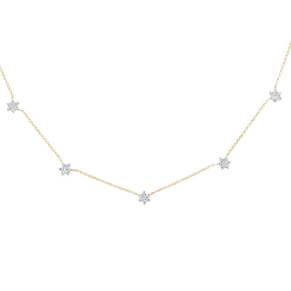 Muse Jewelry .28ct G SI 14K Yellow Gold Diamond Star Pendant Necklace 16" +2" EXT