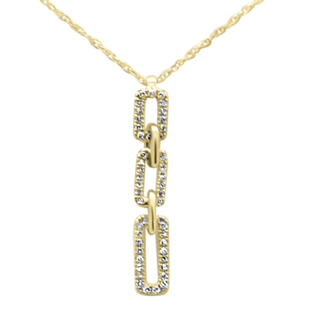 Muse Jewelry .13ct G SI 14K Yellow Gold Diamond Link Dangling Pendant Necklace 18" Long