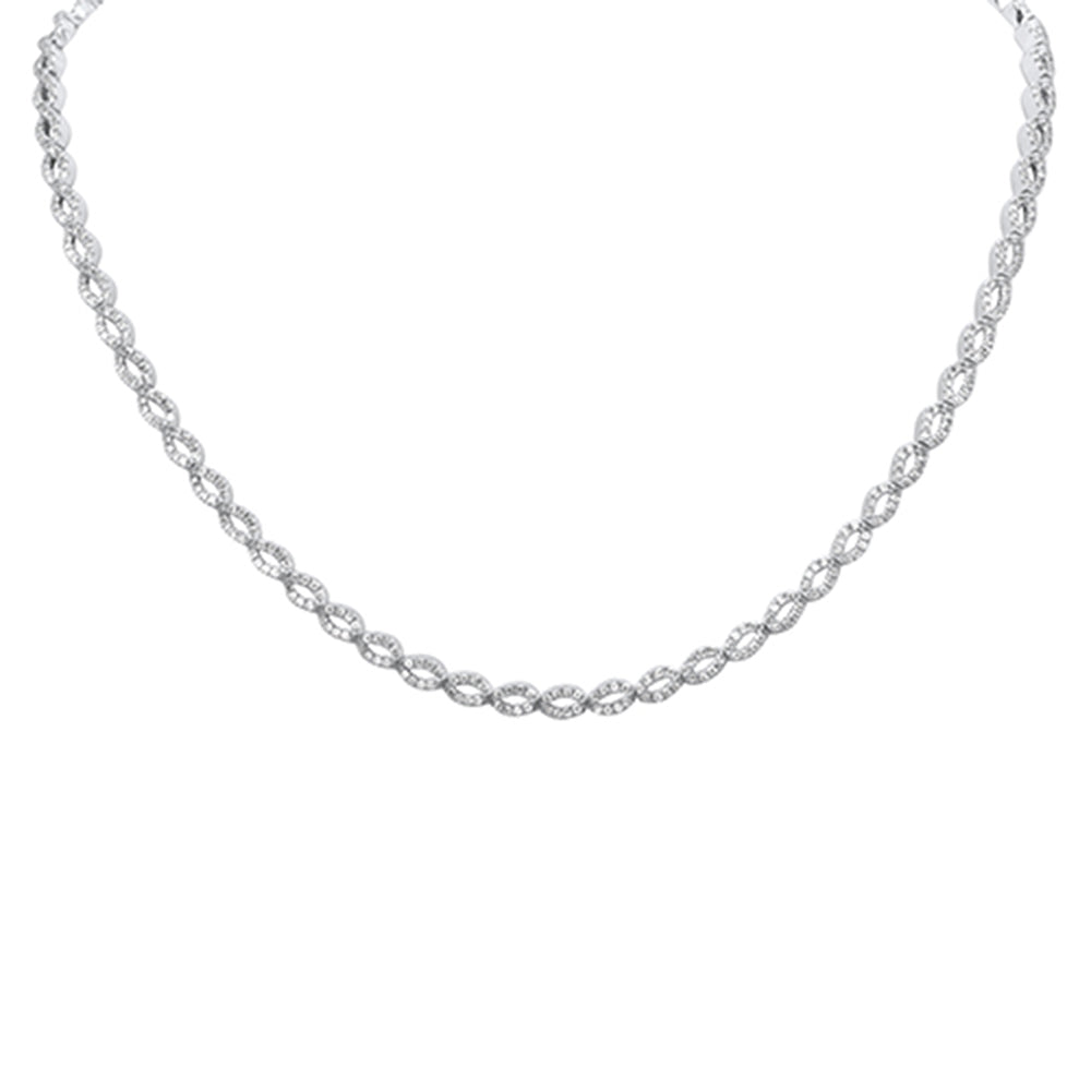 Muse Jewelry 3.46ct G SI 14K White Gold Diamond Infinity Pendant Necklace 14" + 3" EXT