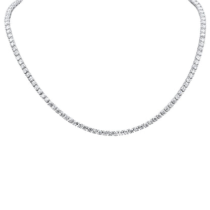 Muse Jewelry 12.51ct G SI 14K White Gold Diamond Tennis Necklace 14" + 2" EXT