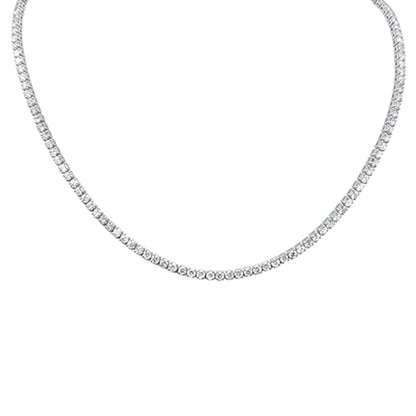 Muse Jewelry 9.00ct G SI 14K White Gold Round Diamond Tennis Necklace 14" + 2" EXT