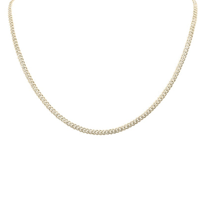 Muse Jewelry 1.30ct G SI 14K Yellow Gold 3MM Diamond Cuban Necklace 12" + 4" EXT