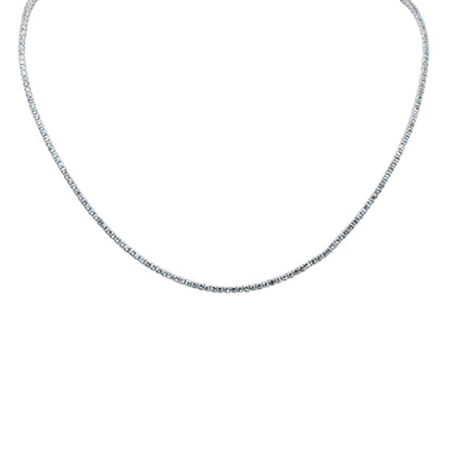Muse Jewelry 3.17ct G SI 14K White Gold Aquamarine Gemstone Tennis Necklace 14" + 2" Ext.