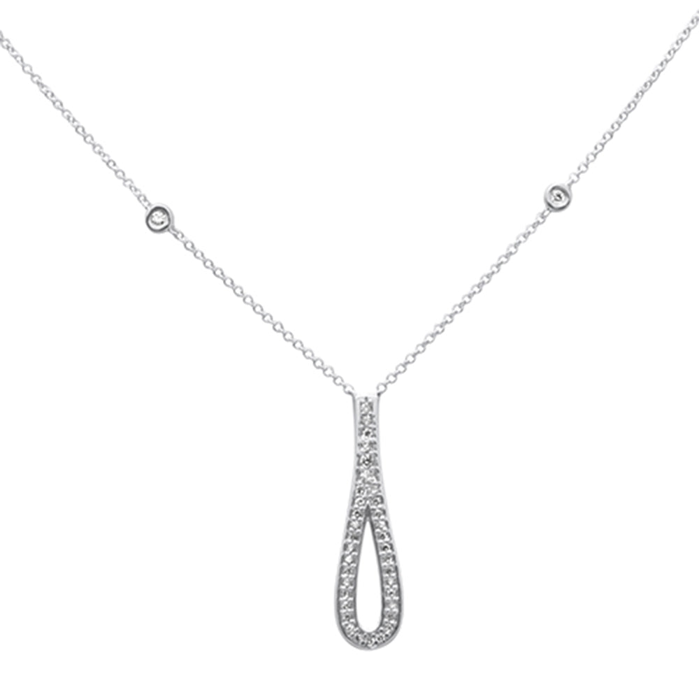 Muse Jewelry .24ct G SI 14K White Gold Diamond Pendant Necklace 16" + 2" Ext.