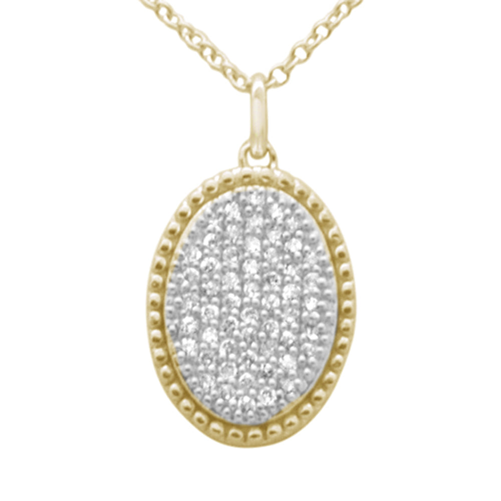 Muse Jewelry .25ct G SI 14K Yellow Gold Diamond Oval Shape Pendant Necklace 16" + 2" Ext.