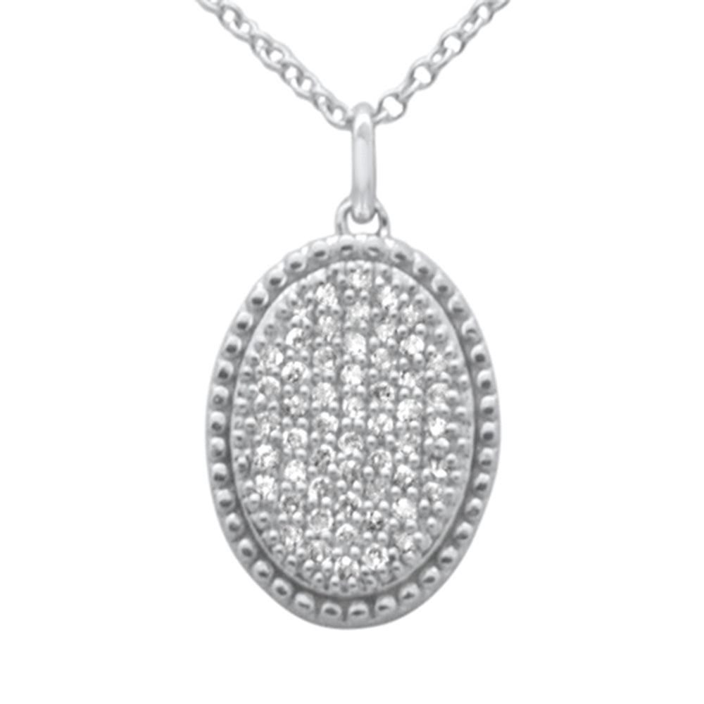 Muse Jewelry .25ct G SI 14K White Gold Diamond Oval Shape Pendant Necklace 16" + 2" Ext.