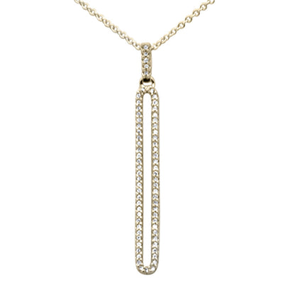 Muse Jewelry .14ct G SI 14K Yellow Gold Diamond Drop Pendant Necklace 18" Long