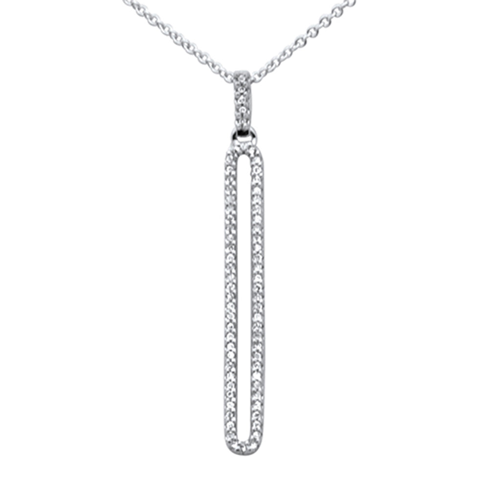 Muse Jewelry .13ct G SI 14K White Gold Diamond Drop Pendant Necklace 18" Long