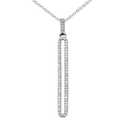 Muse Jewelry .13ct G SI 14K White Gold Diamond Drop Pendant Necklace 18" Long