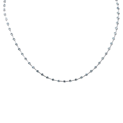 Muse Jewelry 3.05ct G SI 14K White Gold Aquamarine Gemstone Bar Necklace 18" Long