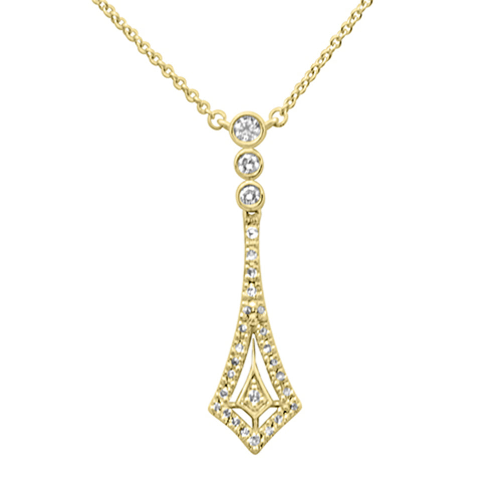 Muse Jewelry .24ct G SI 14K Yellow Gold Diamond Pendant Necklace 16" + 2" EXT