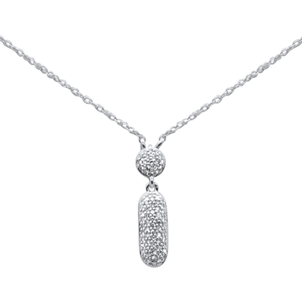 Muse Jewelry .11ct G SI 14K White Gold Diamond Pendant Necklace 18"Long