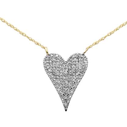 Muse Jewelry .20ct G SI 14K Yellow Gold Diamond Heart Pendant Necklace 18" Long