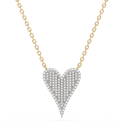 Muse Jewelry .20ct G SI 14K Yellow Gold Diamond Heart Pendant Necklace 18" Long