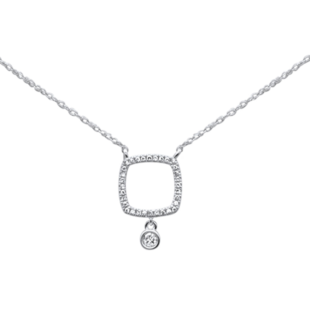 Muse Jewelry .09ct G SI 14K White Gold Diamond Pendant Necklace 18"Long