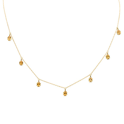 Muse Jewelry 2.22ct G SI 14K Yellow Gold Citrine Gemstone Pendant Necklace 18" Long