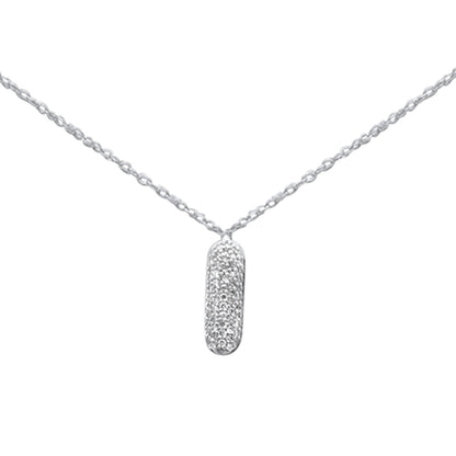 Muse Jewelry .10ct G SI 14K White Gold Diamond Pendant Necklace 18"Long