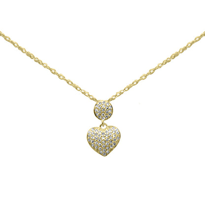 Muse Jewelry .12ct G SI 14K Yellow Gold Diamond Heart Pendant Necklace 18"Long