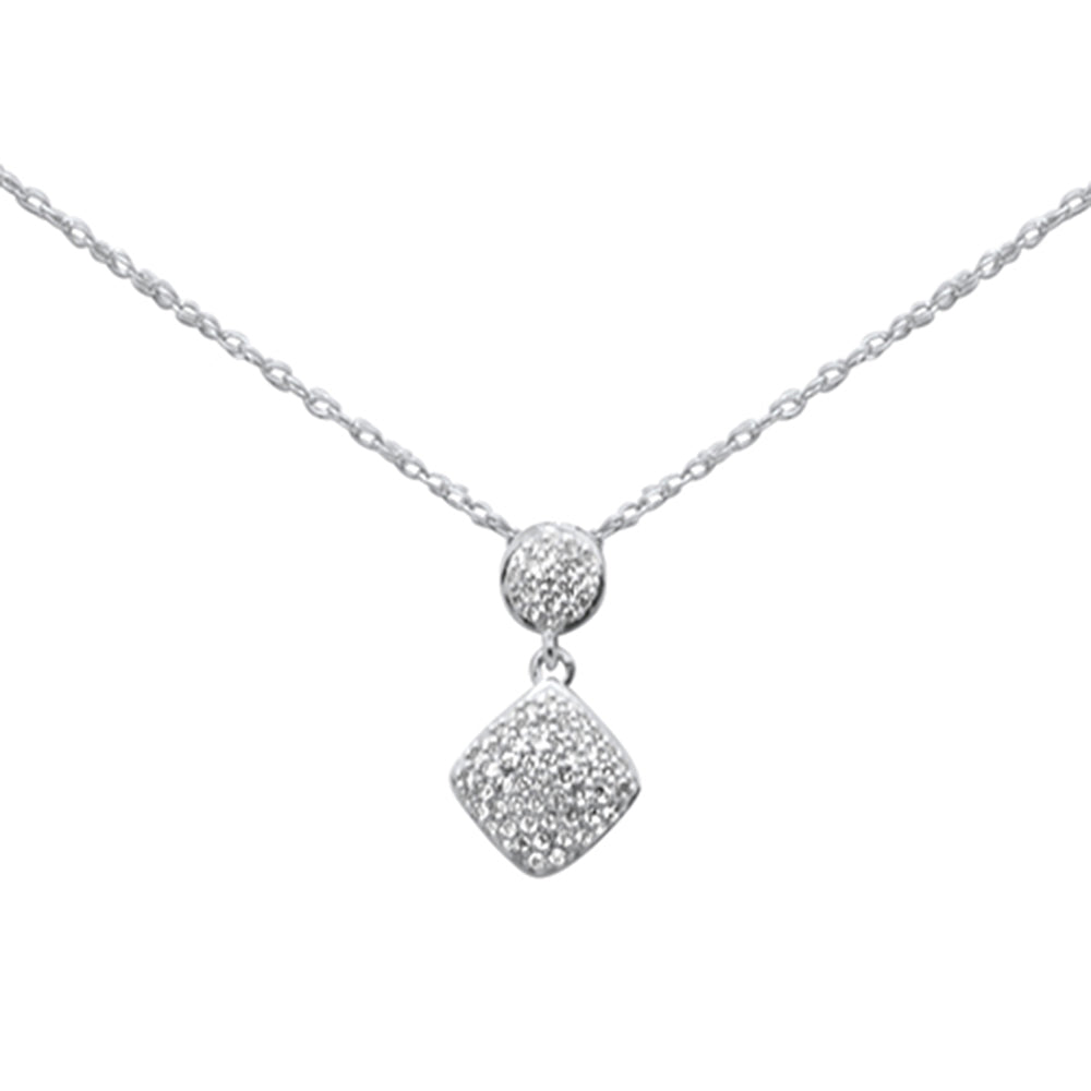 Muse Jewelry .13ct G SI 14K White Gold Diamond Pendant Necklace 18"Long